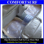 Full Set 5 Pieces Transparent PVC Waterproof Car Floor Non-Slip Mat Carpet